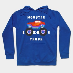 Vector illustration of monster truck with cartoon style. Hoodie